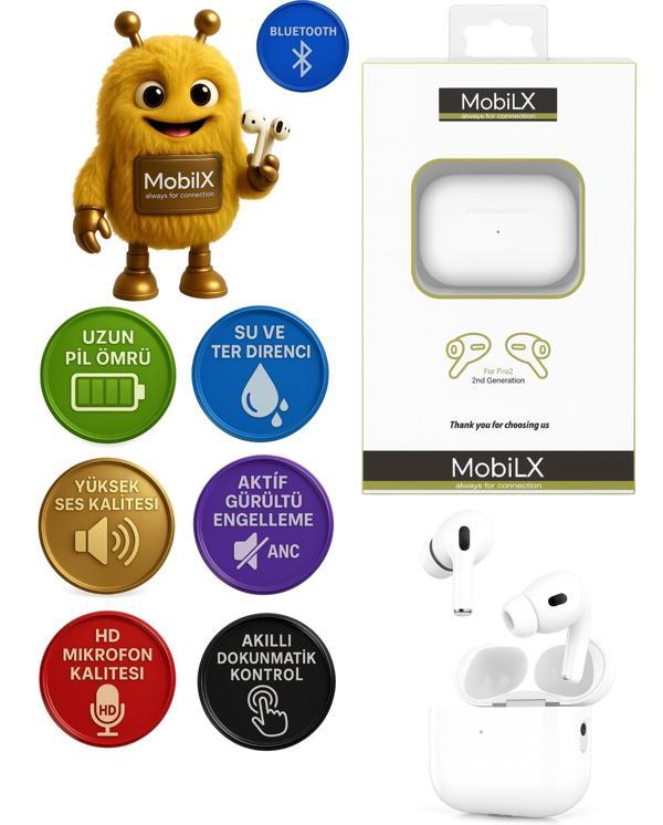 MobiLX Pro2 2. Nesil Kablosuz Bluetooth Kulaklık – HiFi Ses, HD Mikrofon, Kılıf Hediyeli - Image 1