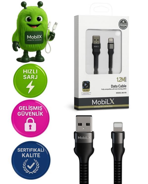 MobiLX Lightning Şarj Kablosu – 1.2 Metre | Hızlı Şarj Destekli | Model: MU-05 - Image 1