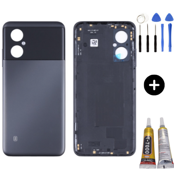 Redmi Note 11R Uyumlu Arka Pil Kapağı Siyah + Montaj Seti - Image 1