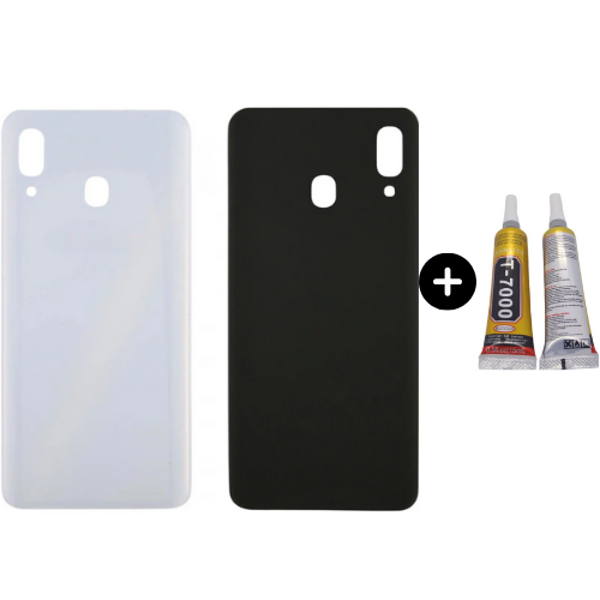 Samsung A30 SM-A305F Uyumlu Arka Pil Kapağı Beyaz + B7000 - Image 1