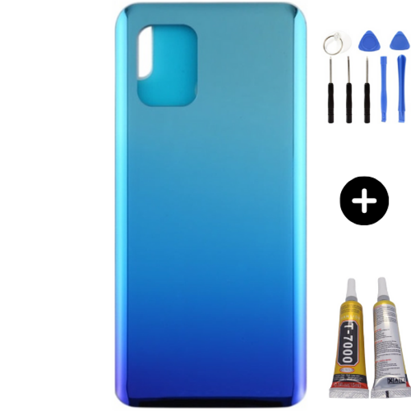 Xiaomi Mi 10 Lite Uyumlu Arka Pil Kapağı Mavi + Montaj Seti - Image 1