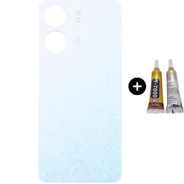 Redmi 13C Uyumlu Arka Pil Kapağı Beyaz + B7000 - Image 1