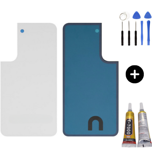 Samsung S22 Plus SM-S906 Uyumlu Arka Pil Kapağı Beyaz + Montaj Seti - Image 1