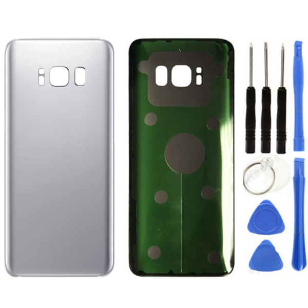 Samsung S8 SM-G950 Uyumlu Arka Pil Kapağı Gri + Tamir Seti - Image 1