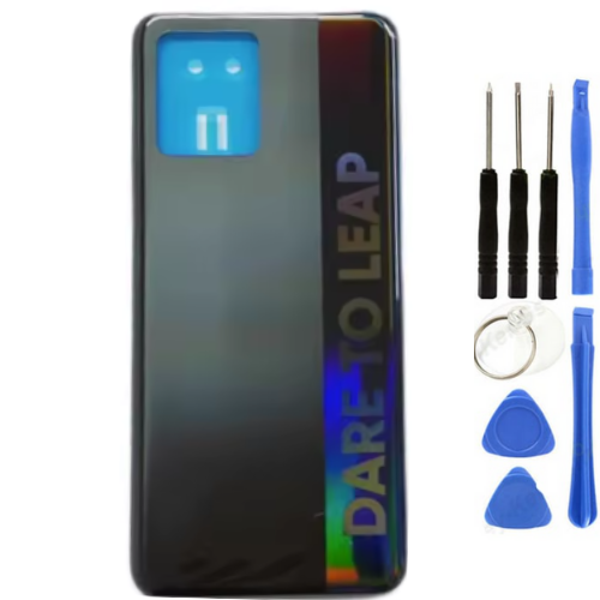 Realme 8 Uyumlu Arka Pil Kapağı Siyah + Tamir Seti - Image 1