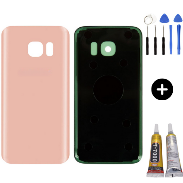 Samsung S7 SM-G930 Uyumlu Arka Pil Kapağı Rose Gold + Montaj Seti - Image 1