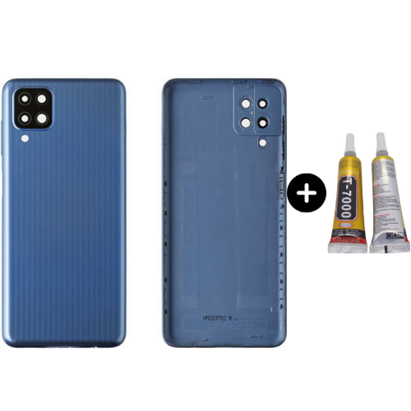 Samsung M12 SM-M127 Uyumlu Arka Pil Kapağı Mavi + B7000 - Image 1