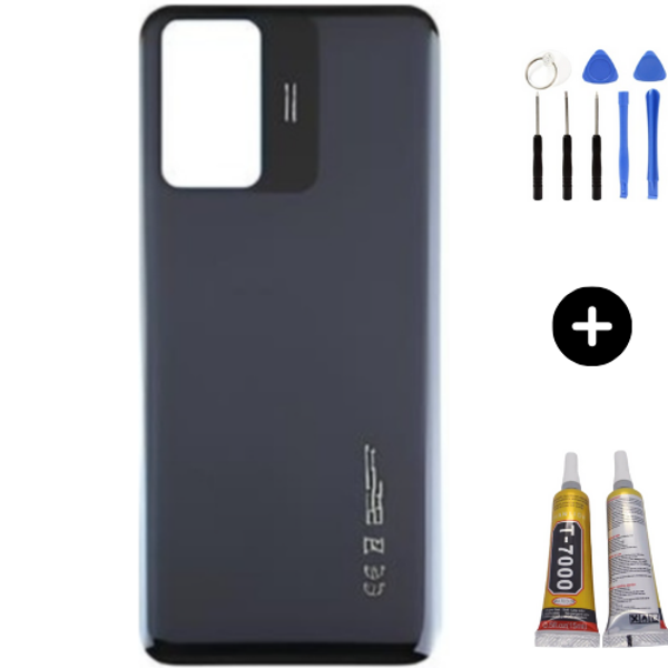 Redmi Note 12S Uyumlu Arka Pil Kapağı Siyah + Montaj Seti - Image 1