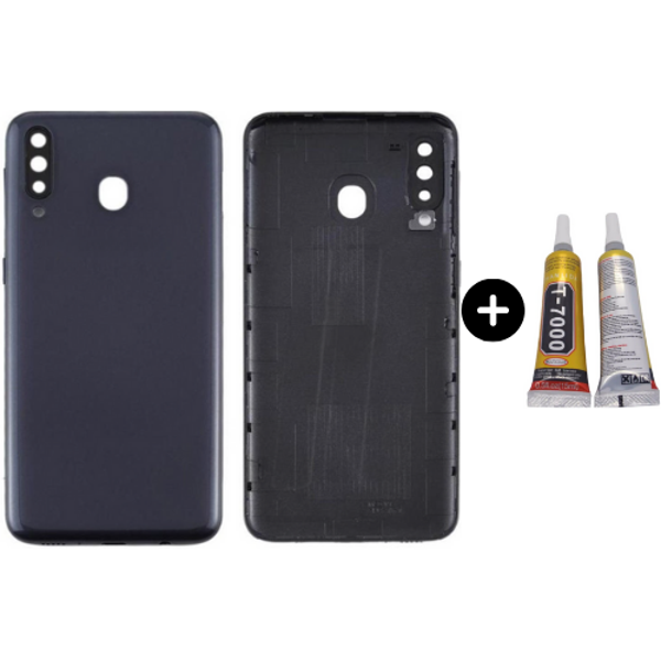 Samsung M30 SM-M305F Uyumlu Arka Pil Kapağı Siyah + B7000 - Image 1