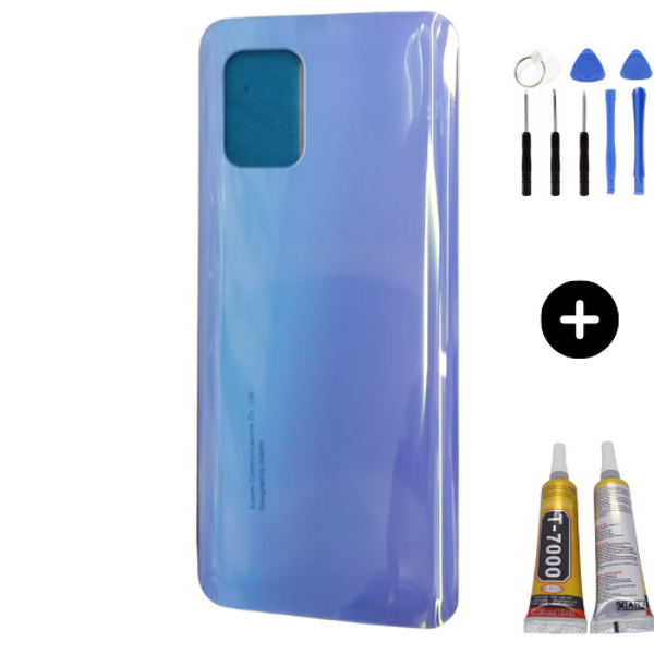 Xiaomi Mi 10 Lite 5G Uyumlu Arka Pil Kapağı Açık Mavi + Montaj Seti - Image 1