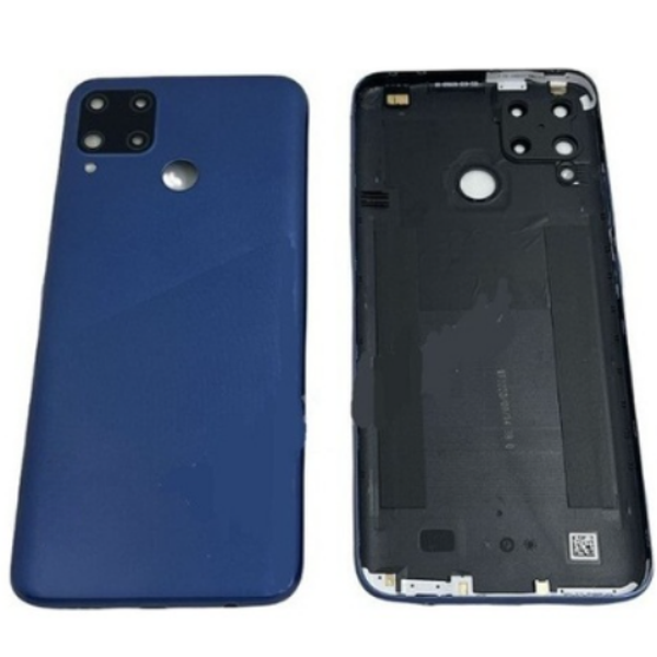 Realme C15 Uyumlu Full Kasa Arka Pil Kapağı Mavi  - Image 1