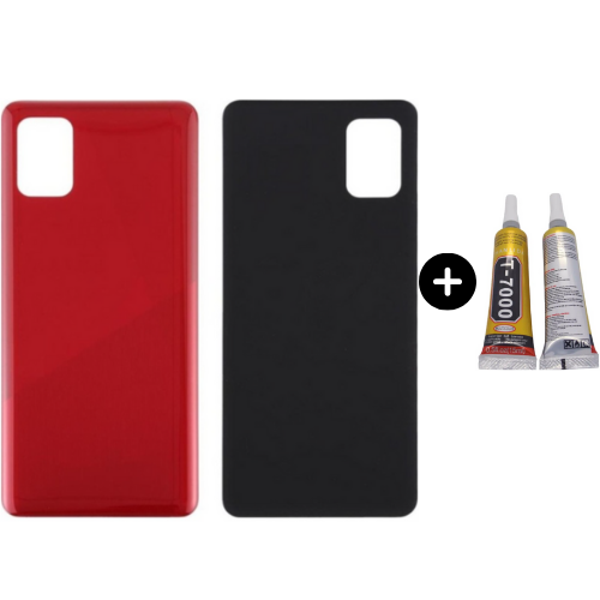 Samsung A41 SM-A415 Uyumlu Arka Pil Kapağı Kırmızı + B7000 - Image 1