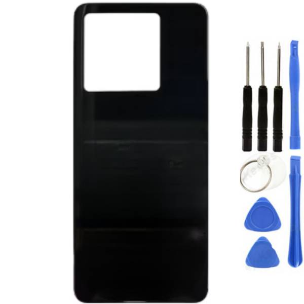 Redmi Note 13 Pro 5G Uyumlu Arka Pil Kapağı Siyah + Tamir Seti - Image 1