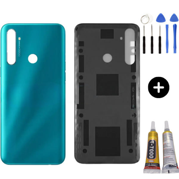 Realme C5İ Uyumlu Arka Pil Kapağı Mavi + Montaj Seti - Image 1