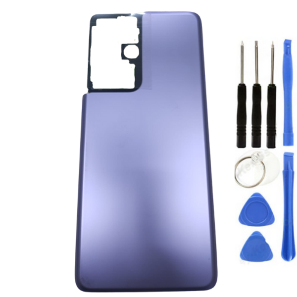 Samsung S21 Ultra SM-G998 Uyumlu Arka Pil Kapağı Mavi + Tamir Seti - Image 1