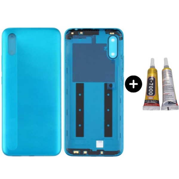Redmi 9A Uyumlu Full Kasa Arka Pil Kapağı Yeşil + B7000 - Image 1