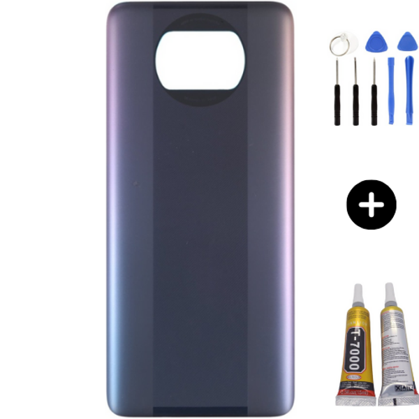 Xiaomi Poco Pocophone X3 Uyumlu Arka Pil Kapağı Siyah + Montaj Seti - Image 1