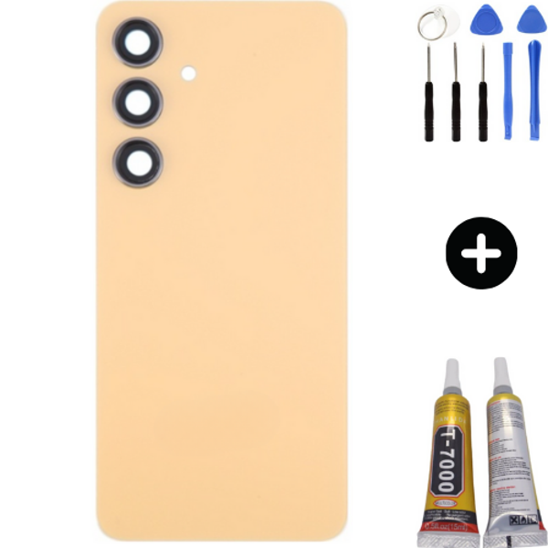 Samsung S24 SM-S921 Uyumlu Arka Pil Kapağı Sarı + Montaj Seti - Image 1