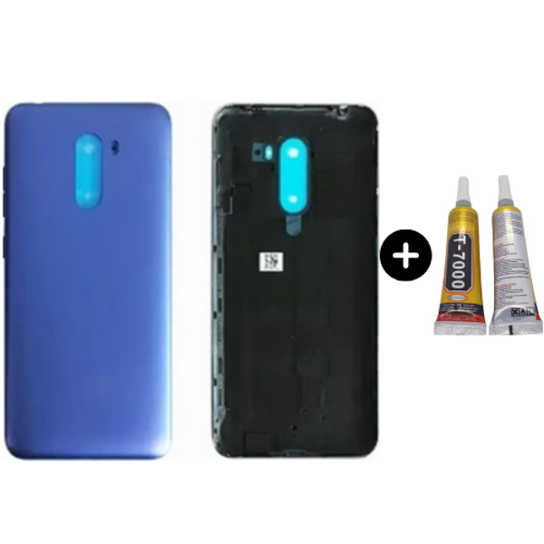 Xiaomi Poco Pocophone F1 Uyumlu Full Kasa Arka Pil Kapağı Mavi + B7000 - Image 1
