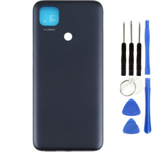 Redmi 9C Uyumlu Full Kasa Arka Pil Kapağı Siyah + Tamir Seti - Image 1