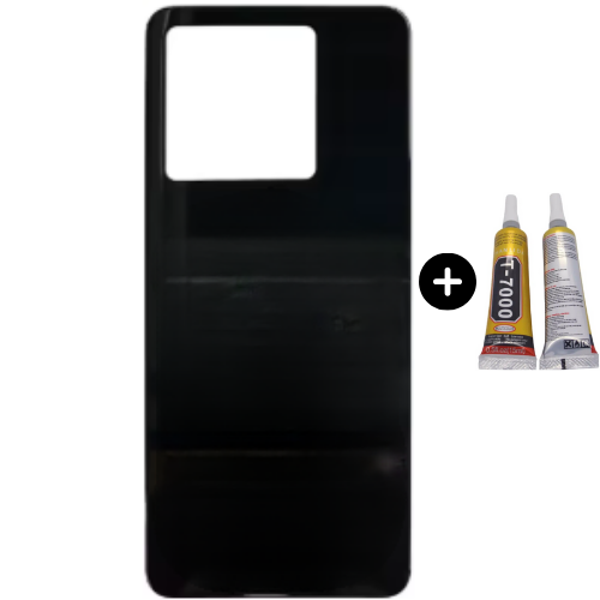 Redmi Note 13 Pro 5G Uyumlu Arka Pil Kapağı Siyah + B7000 - Image 1