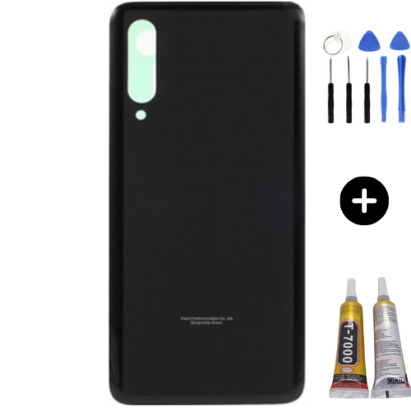 Xiaomi Mi 9 Uyumlu Arka Pil Kapağı Siyah + Montaj Seti - Image 1