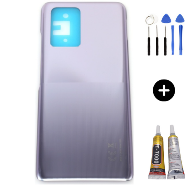 İnfinix Note 10 Pro Uyumlu Arka Kapak Gümüş + Montaj Seti - Image 1