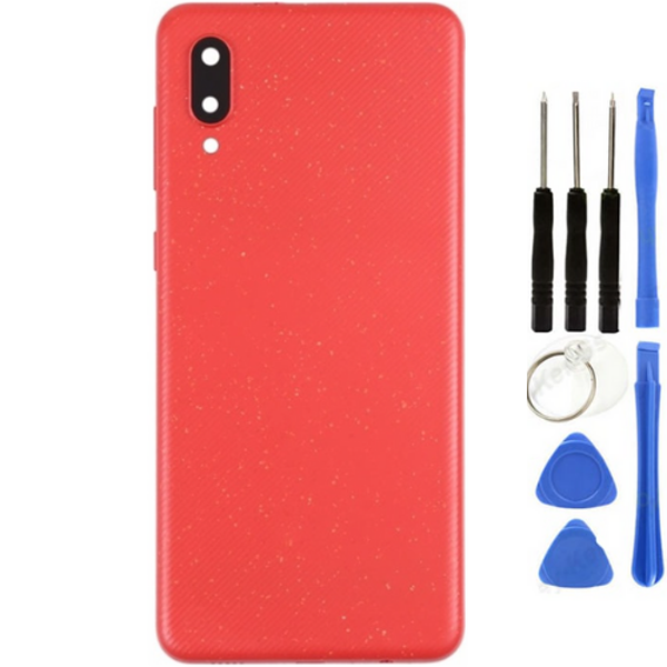 Samsung A02 SM-A022F Uyumlu Arka Pil Kapağı Kırmızı + Tamir Seti - Image 1