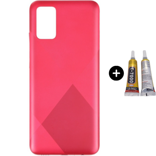 Samsung A02S SM-A025F Uyumlu Arka Pil Kapağı Kırmızı + B7000 - Image 1
