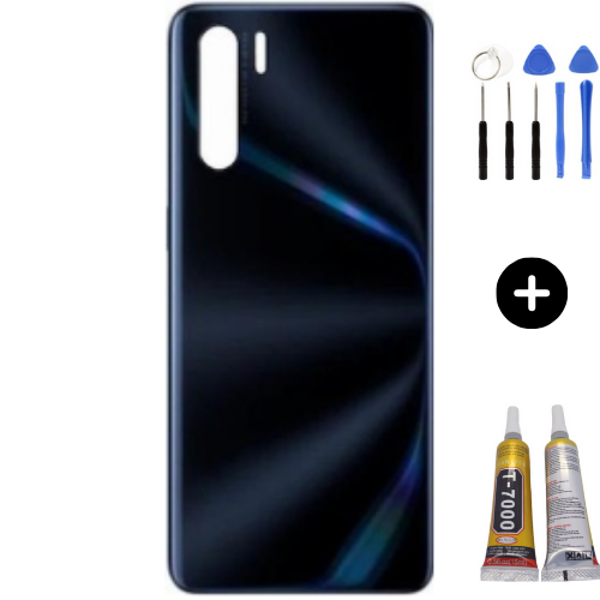 Oppo A91 Uyumlu Arka Pil Kapağı Siyah + Montaj Seti - Image 1