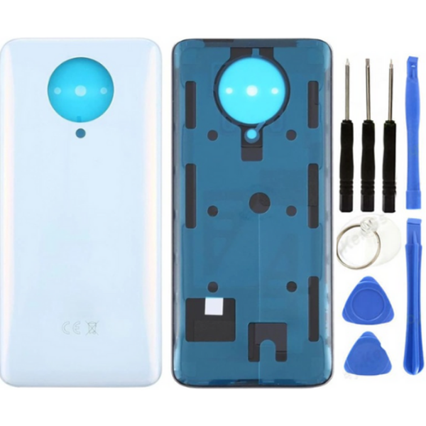 Redmi K30 Pro Uyumlu Arka Pil Kapağı Beyaz + Tamir Seti - Image 1