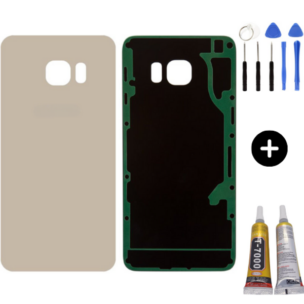 Samsung S6 Edge SM-G925 Uyumlu Arka Pil Kapağı Gold + Montaj Seti - Image 1