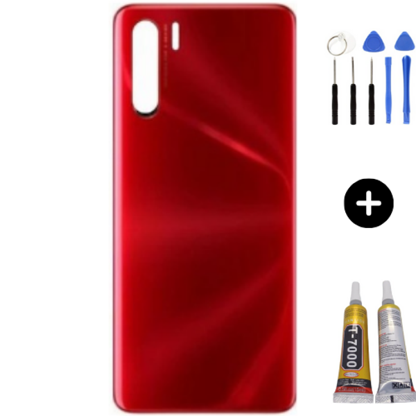 Oppo A91 Uyumlu Arka Pil Kapağı Kırmızı + Montaj Seti - Image 1