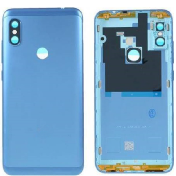 Redmi Note 6 Pro Uyumlu Full Kasa Arka Pil Kapağı Mavi - Image 1
