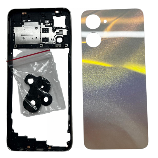 Realme 10 Uyumlu Arka Kapak Kasa + Orta Çıta Beyaz Beyaz - Image 1