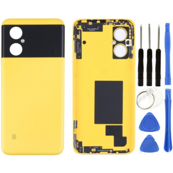 Redmi Note 11R Uyumlu Arka Pil Kapağı Sarı + Tamir Seti - Image 1