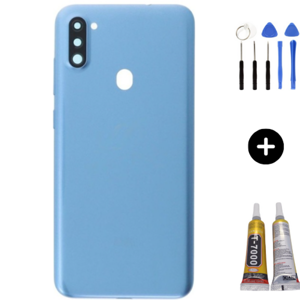 Samsung A11 SM-A115 Uyumlu Arka Pil Kapağı Mavi + Montaj Seti - Image 1