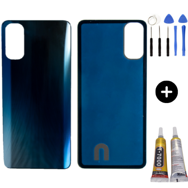 Oppo Reno 4 Uyumlu Arka Pil Kapağı Mavi + Montaj Seti - Image 1