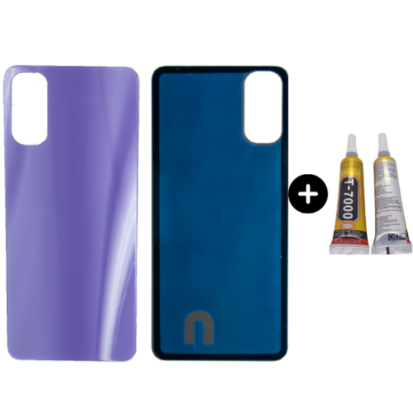 Oppo Reno 4 Uyumlu Arka Pil Kapağı Mor + B7000 - Image 1