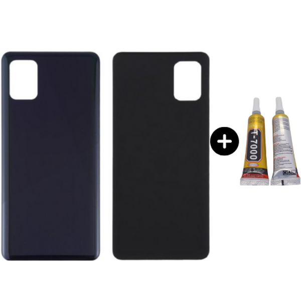 Samsung A41 SM-A415 Uyumlu Arka Pil Kapağı Siyah + B7000 - Image 1