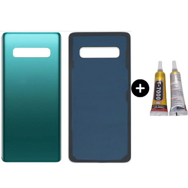 Samsung S10 Plus SM-G975F Uyumlu Arka Pil Kapağı Yeşil + B7000 - Image 1