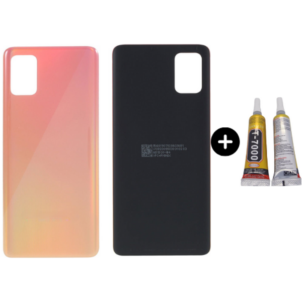 Samsung A51 SM-A515 Uyumlu Arka Pil Kapağı Turuncu + B7000 - Image 1