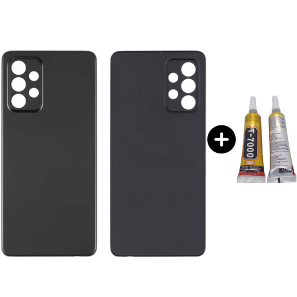 Samsung A52 5G SM-A526 Uyumlu Arka Pil Kapağı Siyah + B7000 - Image 1