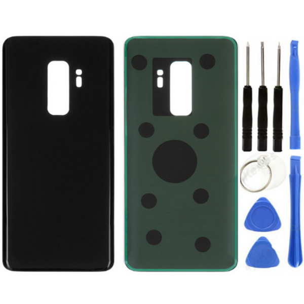 Samsung S9 Plus SM-G965 Uyumlu Arka Pil Kapağı Siyah + Tamir Seti - Image 1