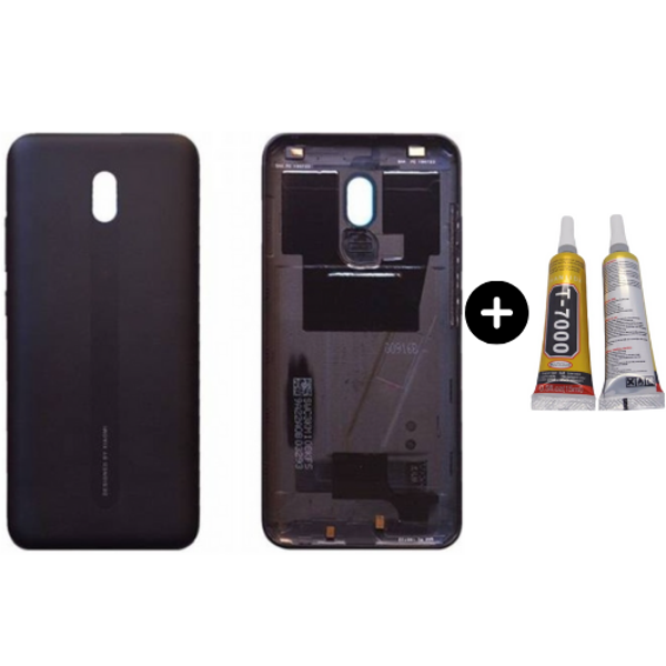 Redmi 8A Uyumlu Full Kasa Arka Pil Kapağı Siyah + B7000 - Image 1