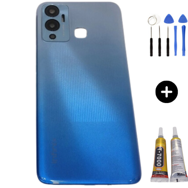 İnfinix Hot 12 Play Uyumlu Full Kasa Arka Kapak Mavi + Montaj Seti - Image 1
