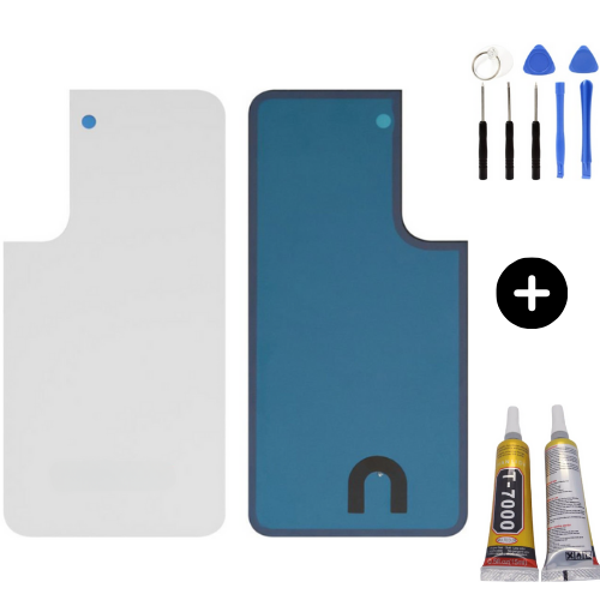 Samsung S22 SM-S901 Uyumlu Arka Pil Kapağı Beyaz + Montaj Seti - Image 1