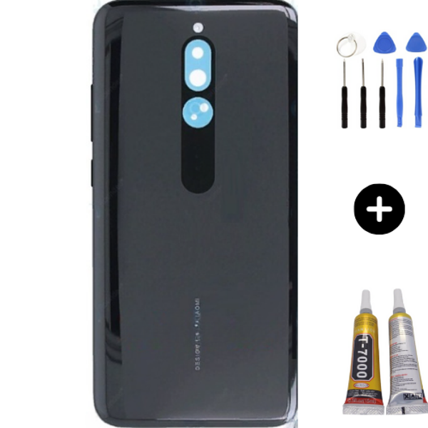 Redmi 8 Uyumlu Full Kasa Arka Pil Kapağı Siyah + Montaj Seti - Image 1