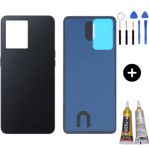 Oppo Reno 7 Uyumlu Arka Pil Kapağı Siyah + Montaj Seti - Image 1