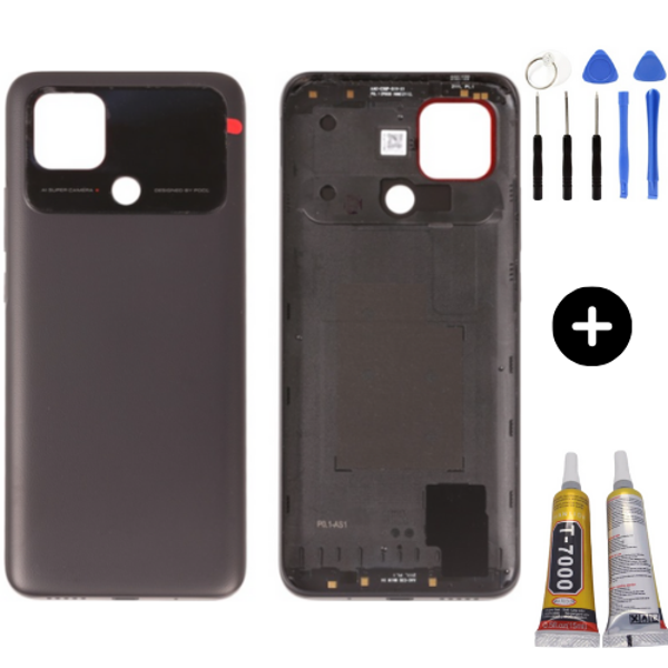 Xiaomi Poco Pocophone C40 Uyumlu Full Kasa Arka Pil Kapağı Siyah + Montaj Seti - Image 1